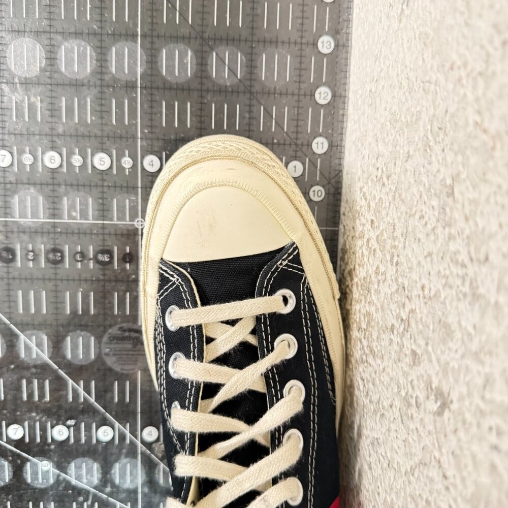 Converse Comme des Garçons Play x Chuck 70 Hi Women Size 9 black Red Shoes - Picture 11 of 11